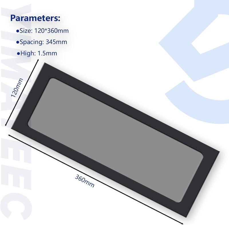 YIMATEECO فلتر غبار PC 360mmx120mm لمبرد الكمبيوتر/مزود الطاقة/الموجهات شبكة نايلون 80، إطار مغناطيسي، فلتر غبار مروحة الكمبيوتر، شبكات مروحة مقاومة للغبار (نايلون، 120 * 360mm، 4 قطع، أسود) - Image 4